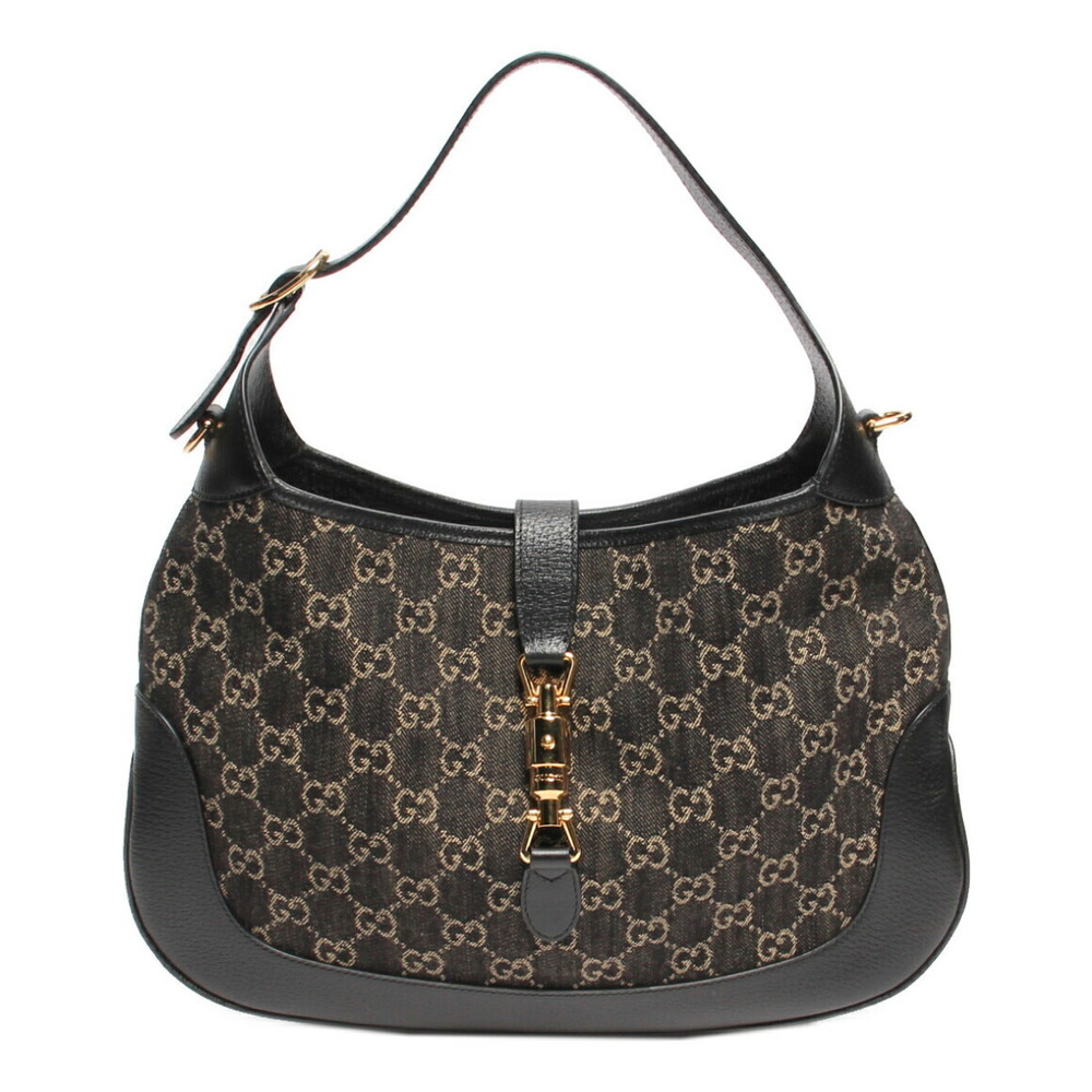 Gucci Jackie shoulder bag GG jacquard denim Black